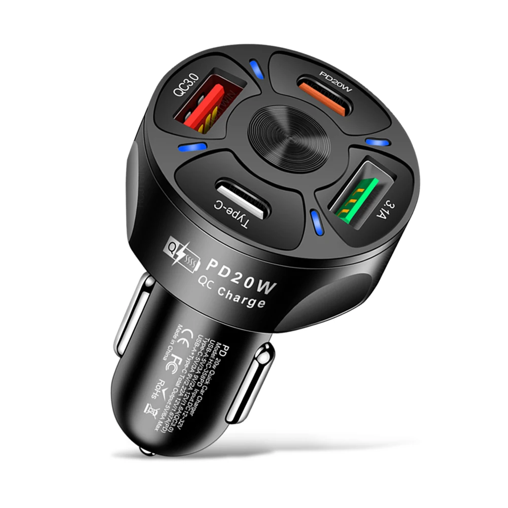 4-Port Car Charger PD USB Type-C Phone 20W Charger Fast Charging For IPhone13 Xiaomi IPad Laptops Tablet Smart Phones
4-Port Car Charger PD USB Type-C Phone 20W Charger Fast Charging For IPhone13 Xiaomi IPad Laptops Tablet Smart Phones