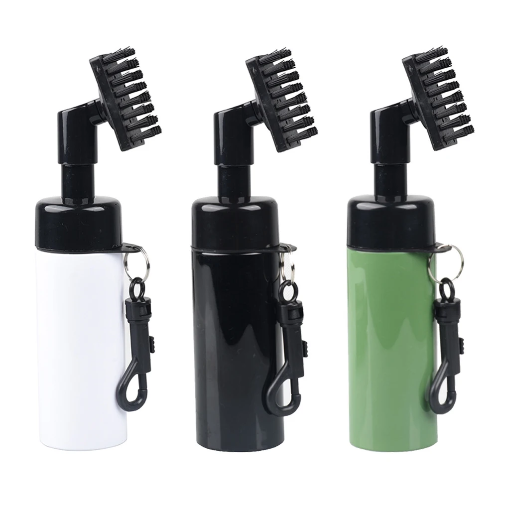Golf Club Groove Self-Contained Putt Head Golfer Keychain Brush with Water Bottle Squeezable Sprayer Cleaning Tool
Golf Club Groove Self-Contained Putt Head Golfer Keychain Brush with Water Bottle Squeezable Sprayer Cleaning Tool