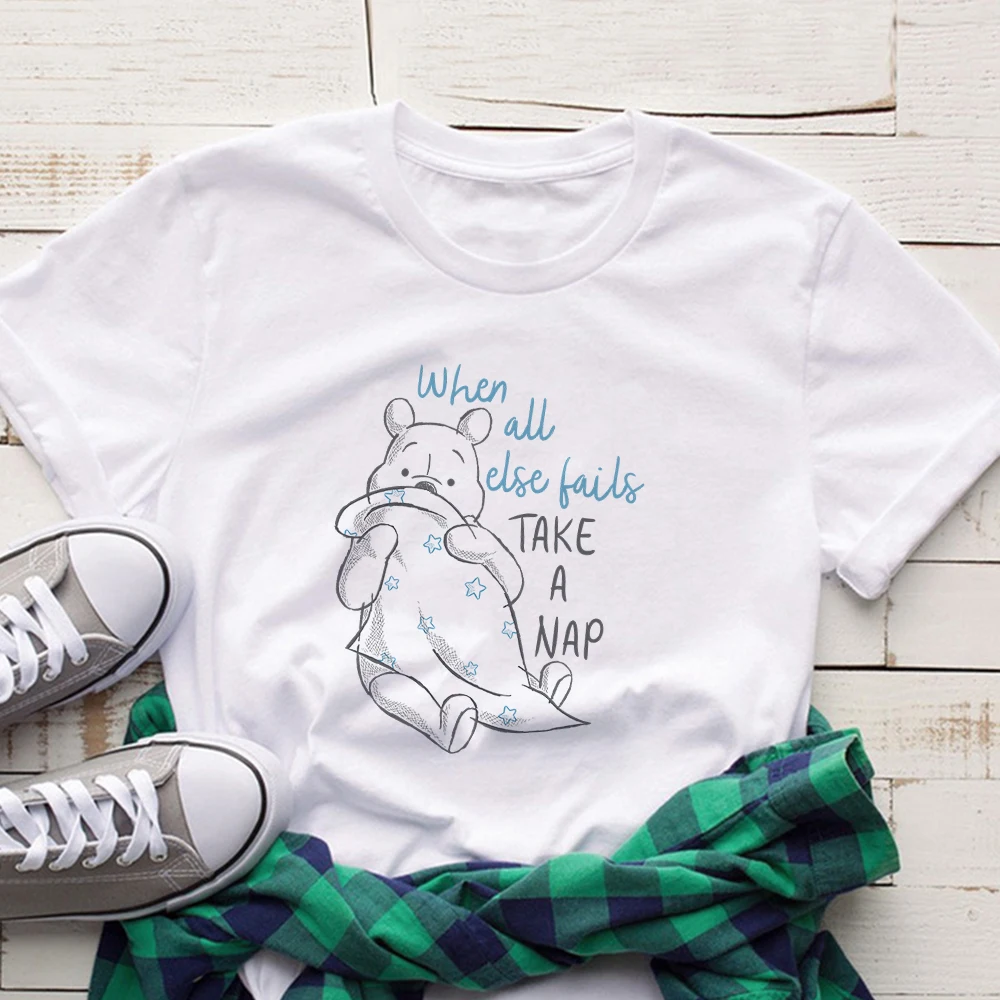 Disney Pooh Bear Simple Style Women's T-shirts Trend Aesthetic Cute Girl Clothes Cozy Summer Home Shirt Thin O-neck Tops Tees
Disney Pooh Bear Simple Style Women's T-shirts Trend Aesthetic Cute Girl Clothes Cozy Summer Home Shirt Thin O-neck Tops Tees