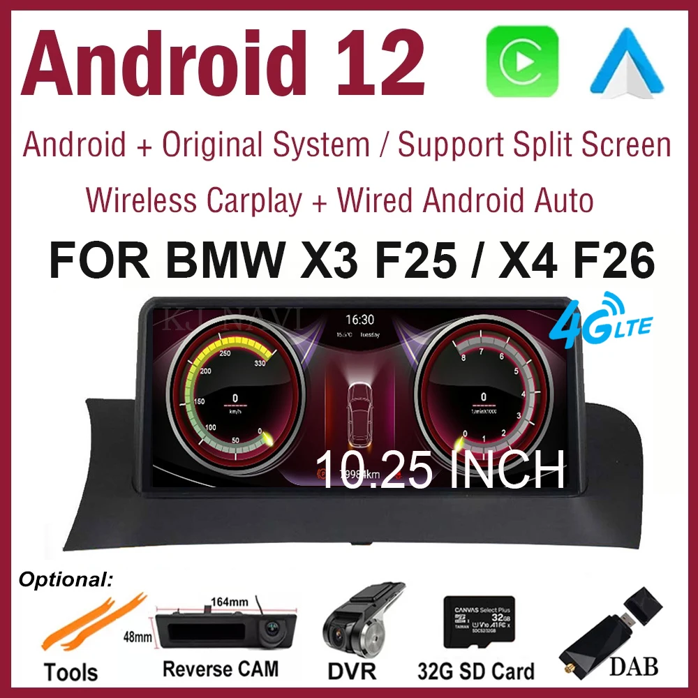 4G Lte 10.25" IPS Android 12 Car Player Radio GPS Navigation For BMW X3 F25 / X4 F26 (2010 -2013) (2014 - 2017) CIC NBT System
4G Lte 10.25" IPS Android 12 Car Player Radio GPS Navigation For BMW X3 F25 / X4 F26 (2010 -2013) (2014 - 2017) CIC NBT System