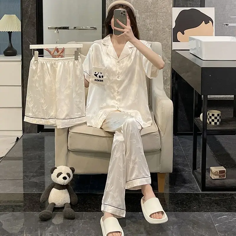 Panda Sleepwear Women Pajama Shorts Sets Pants 3 Pieces Pijama Summer Suit Korean Night Wears Loungewear Casual Home Clothes New
Panda Sleepwear Women Pajama Shorts Sets Pants 3 Pieces Pijama Summer Suit Korean Night Wears Loungewear Casual Home Clothes New