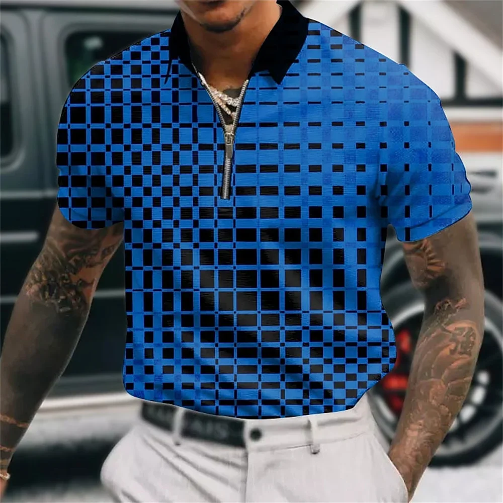 Fashion Men'S Collar Polo Shirts Golf Patchwork Grid 3d Print Street Short Sleeves Zipper Men Clothing Designer Breathable Tops
Fashion Men'S Collar Polo Shirts Golf Patchwork Grid 3d Print Street Short Sleeves Zipper Men Clothing Designer Breathable Tops