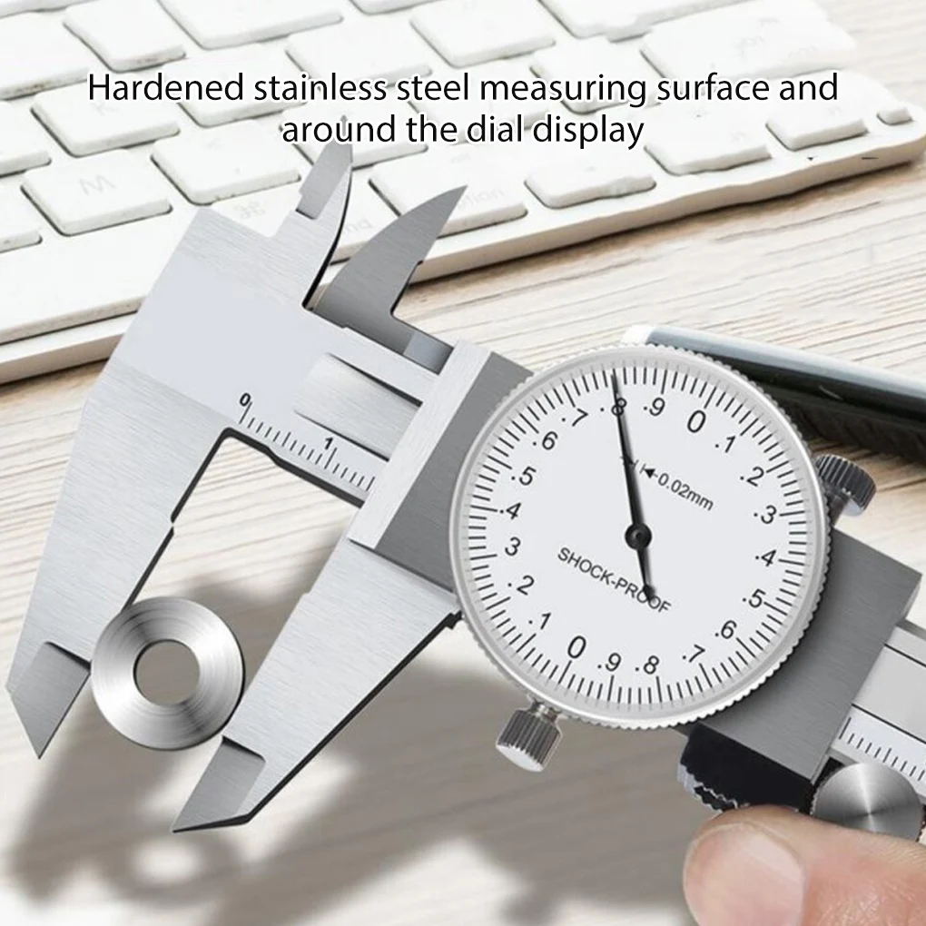 

Dial Vernier Caliper 0-150mm Shockproof Gauge Portable Imperial Thickness Micrometer Resettable Handheld Metering