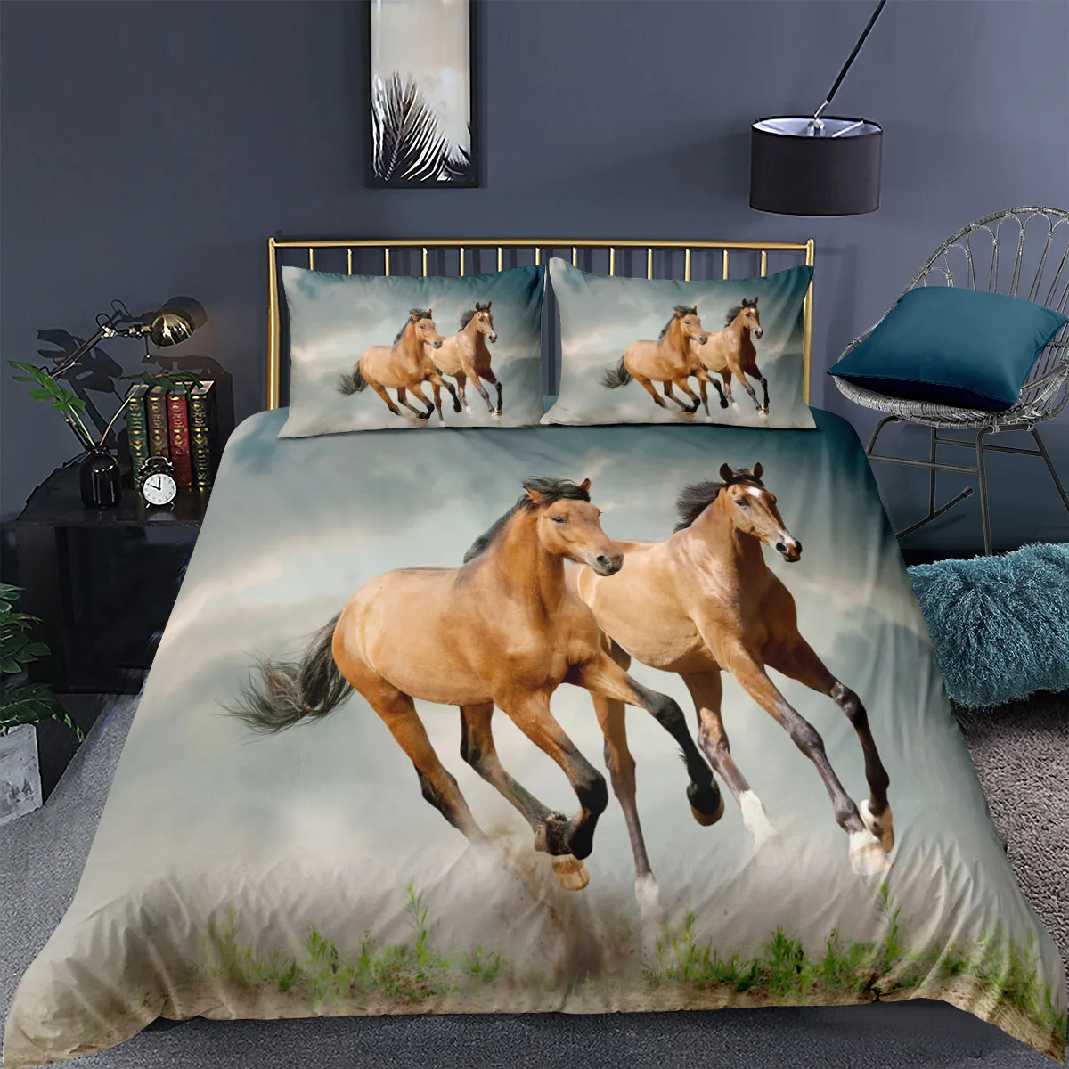 Fashion Animal Horse Series Pattern Digital Printing 2/3pcs Bedding Double Bed Set Autumn And Winter Bedding Single Bed
Fashion Animal Horse Series Pattern Digital Printing 2/3pcs Bedding Double Bed Set Autumn And Winter Bedding Single Bed