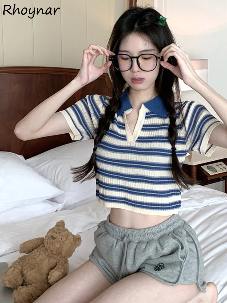 Женская футболка с коротким рукавом, в полоску, в стиле ретро
Женская футболка с коротким рукавом, в полоску, в стиле ретро