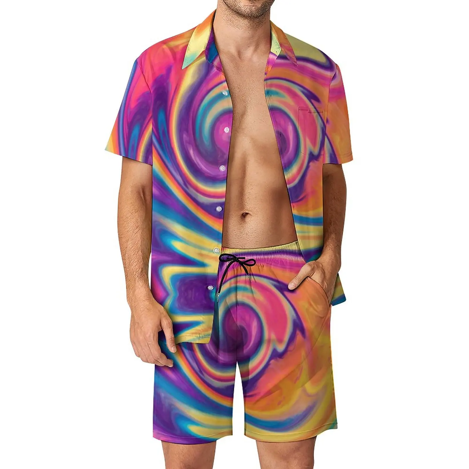 Bright Tie Dye Vacation Men Sets Modern Abstract Print Casual Shirt Set Summer Graphic Shorts Two-piece Retro Suit Plus Size
Bright Tie Dye Vacation Men Sets Modern Abstract Print Casual Shirt Set Summer Graphic Shorts Two-piece Retro Suit Plus Size