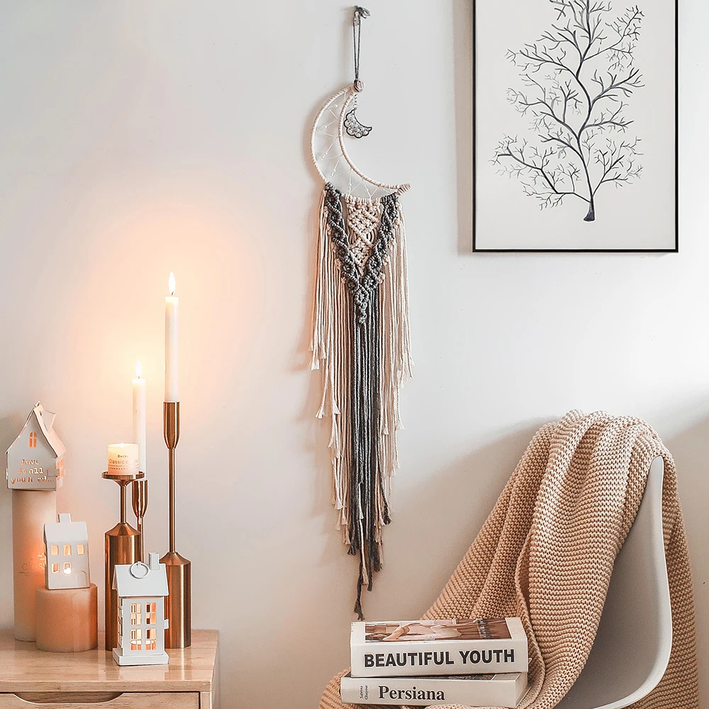Boho Moon Dream Catcher Macrame Wall Hanging Windchimes Outdoor Bohemian Home Decor Girls Kids Nursery Eid Mubarak Gifts
Boho Moon Dream Catcher Macrame Wall Hanging Windchimes Outdoor Bohemian Home Decor Girls Kids Nursery Eid Mubarak Gifts