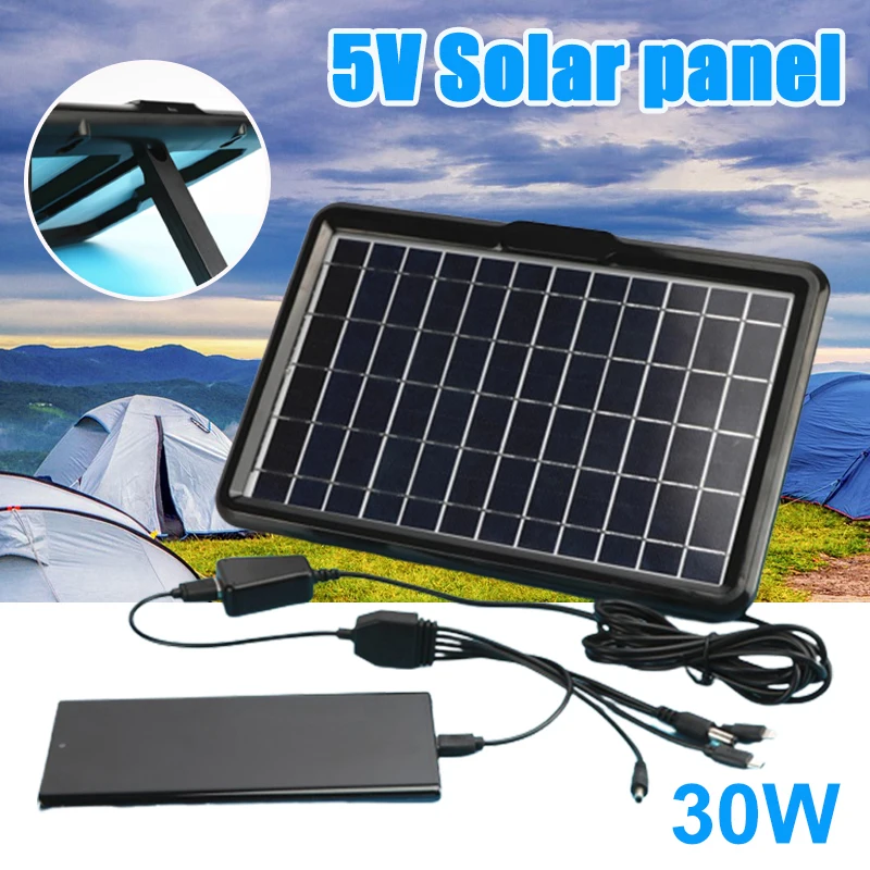 30W Solar Panel with Bracket 6V Solar Plate with USB Safe Charge Stabilize Battery Charger for Power Bank Phone Outdoor Camping
30W Solar Panel with Bracket 6V Solar Plate with USB Safe Charge Stabilize Battery Charger for Power Bank Phone Outdoor Camping