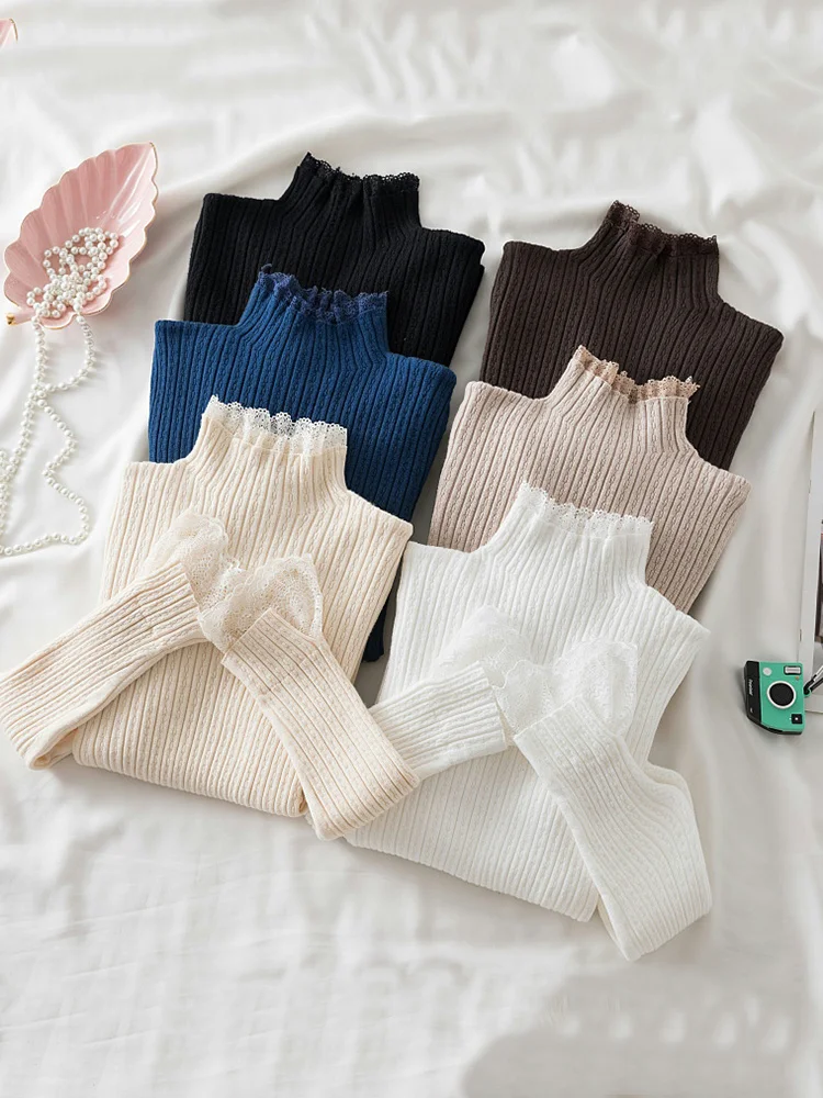 AOSSVIAO 2022 Knitted Women Sweater Pullovers Slim Mock Neck Lace Autumn Winter Thick Basic Women Sweaters Slim Fit Jumpers top
AOSSVIAO 2022 Knitted Women Sweater Pullovers Slim Mock Neck Lace Autumn Winter Thick Basic Women Sweaters Slim Fit Jumpers top