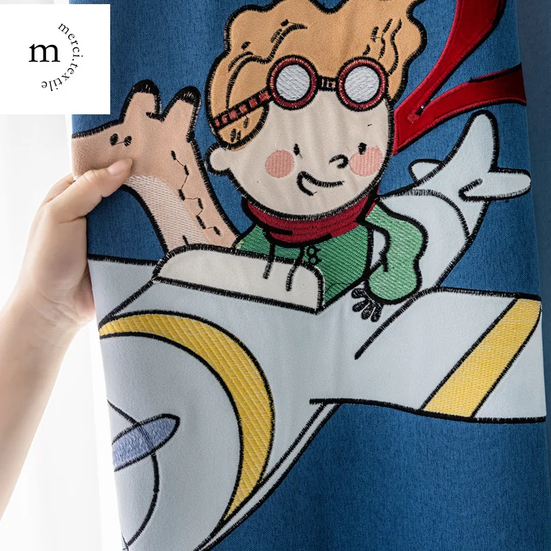 Curtains for Children's Room Cartoon Aviator Boy Bedroom Embroidered Stitching Thickened Blackout Curtains Customized Products
Curtains for Children's Room Cartoon Aviator Boy Bedroom Embroidered Stitching Thickened Blackout Curtains Customized Products