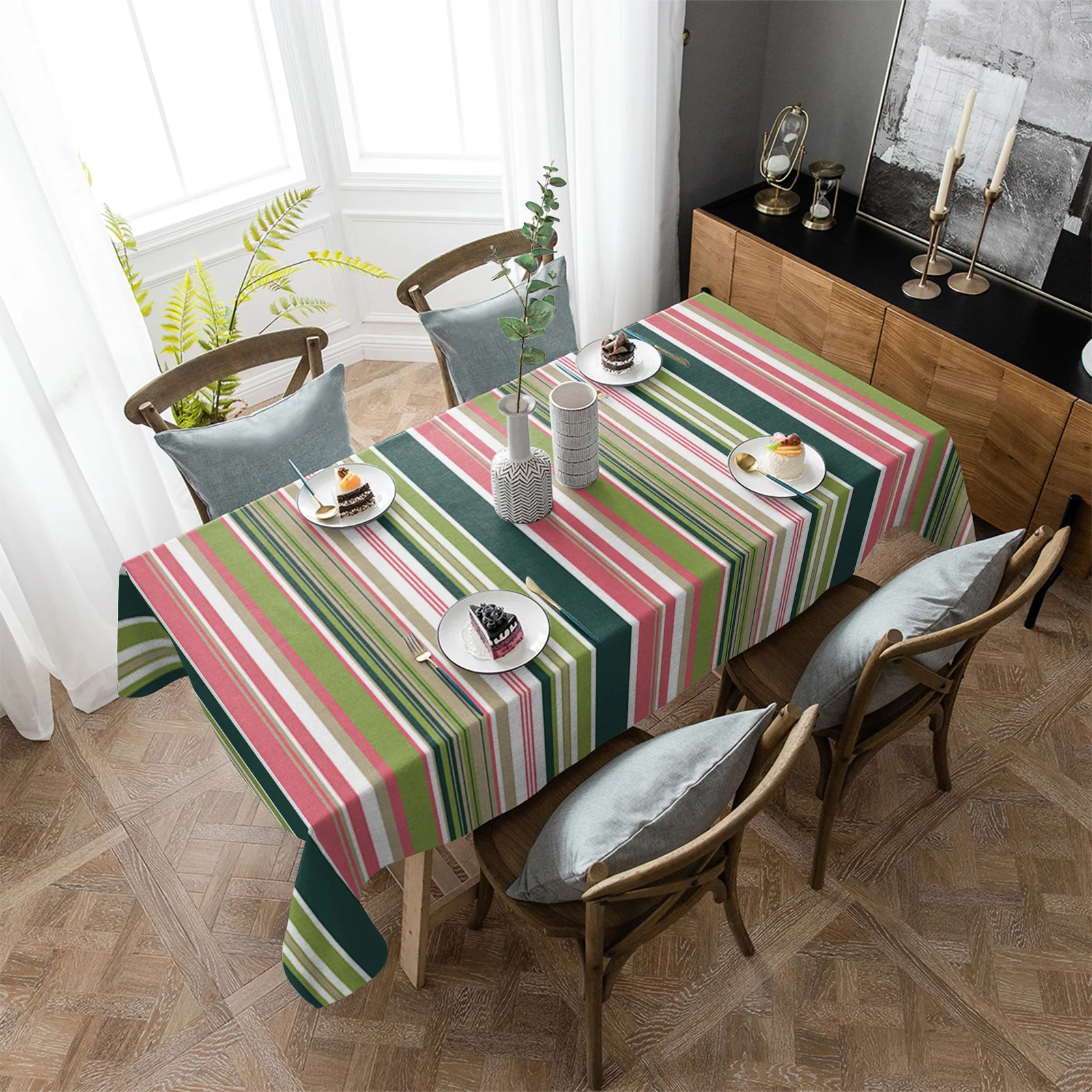 Colorful Striped Texture Waterproof Tablecloth Wedding Party Rectangular Tablecloth Holiday Decor Table Cover 
Colorful Striped Texture Waterproof Tablecloth Wedding Party Rectangular Tablecloth Holiday Decor Table Cover