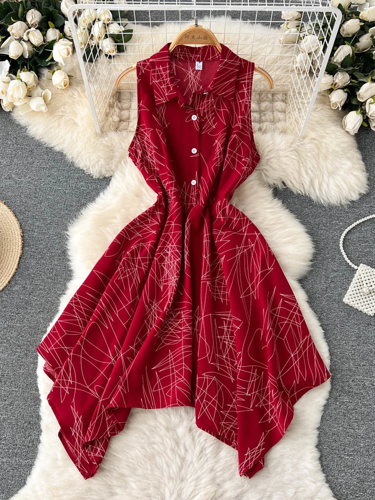 Gaganight Women Lapel Single Breasted Waist Slim Printed Dress 2022 Chic Gentle New Sleeveless Summer Short Dresses Vestido Midi
Gaganight Women Lapel Single Breasted Waist Slim Printed Dress 2022 Chic Gentle New Sleeveless Summer Short Dresses Vestido Midi