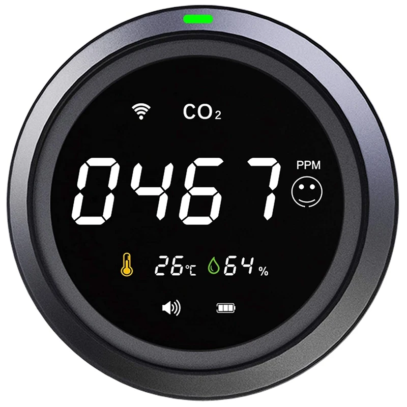 Air Quality Monitor for CO2 with WiFi App, Temperature, Humidity-Portable Indoor Outdoor Smart Gas Meter Air Detector
Air Quality Monitor for CO2 with WiFi App, Temperature, Humidity-Portable Indoor Outdoor Smart Gas Meter Air Detector