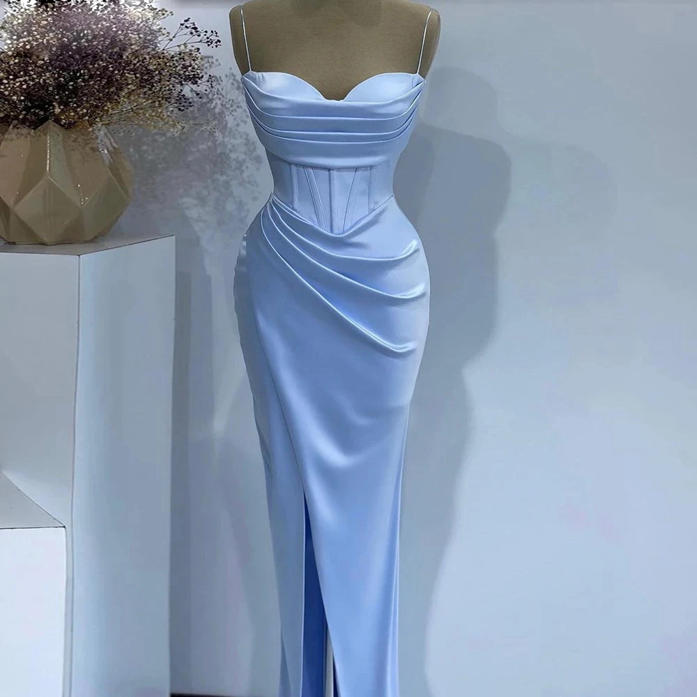 Blue Mermaid Long Evening Dresses Satin Spaghetti Strap Pleats Prom 2023 Sweetheart Women Wedding Party Gowns Robe Soirée Cockta
Blue Mermaid Long Evening Dresses Satin Spaghetti Strap Pleats Prom 2023 Sweetheart Women Wedding Party Gowns Robe Soirée Cockta
