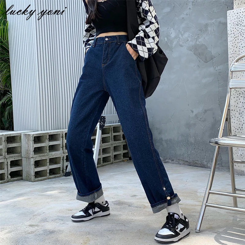Yoni Spring Casual Jeans for Women High Waist Cotton Denim Wide Leg Pants Female Vintage Baggy Straight Trousers Ladies
Yoni Spring Casual Jeans for Women High Waist Cotton Denim Wide Leg Pants Female Vintage Baggy Straight Trousers Ladies