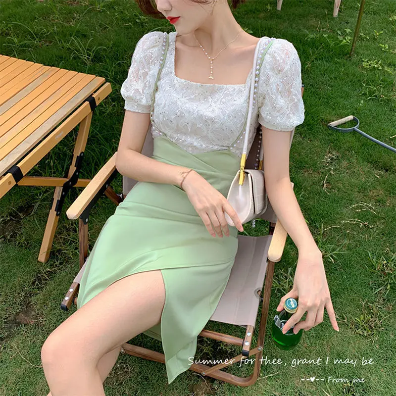 japan style Summer French Lace Vintage Dress Women Design Korean Style Square Collor Short Sleeve Midi Dress Female 2 Piece Set
japan style Summer French Lace Vintage Dress Women Design Korean Style Square Collor Short Sleeve Midi Dress Female 2 Piece Set