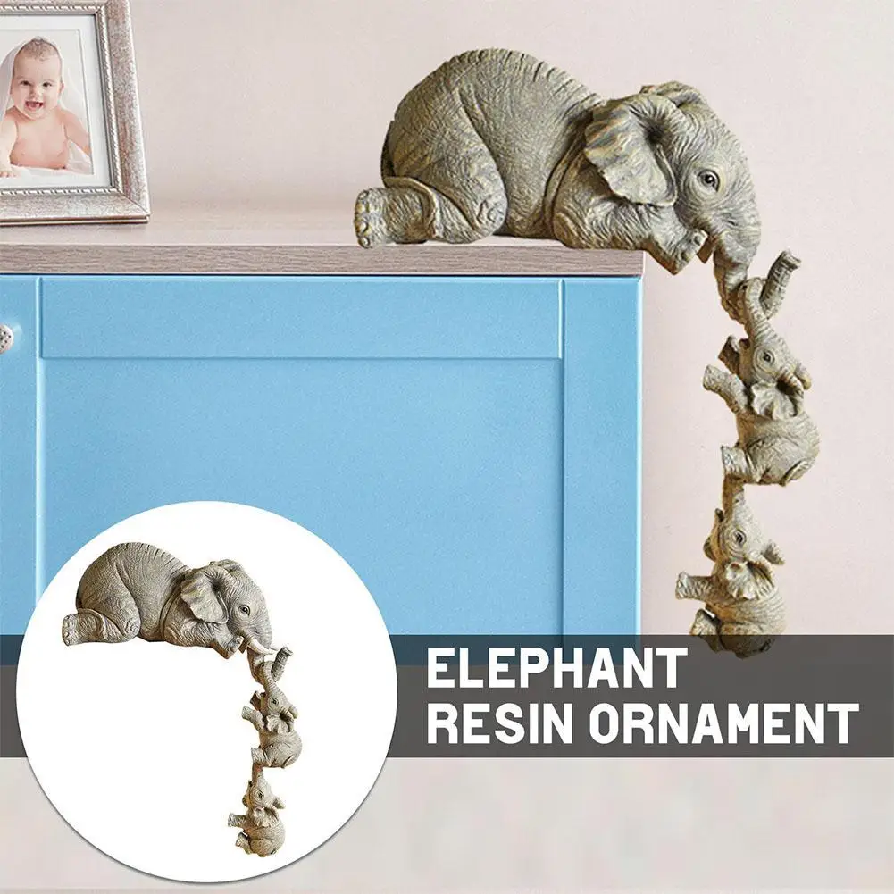 Elephant Hanging Baby Elephants - Set of 3, Mother Elephant Hanging 2 Baby Elephants on Edge, Resin Figurine, Home Decor Gift 
Elephant Hanging Baby Elephants - Set of 3, Mother Elephant Hanging 2 Baby Elephants on Edge, Resin Figurine, Home Decor Gift