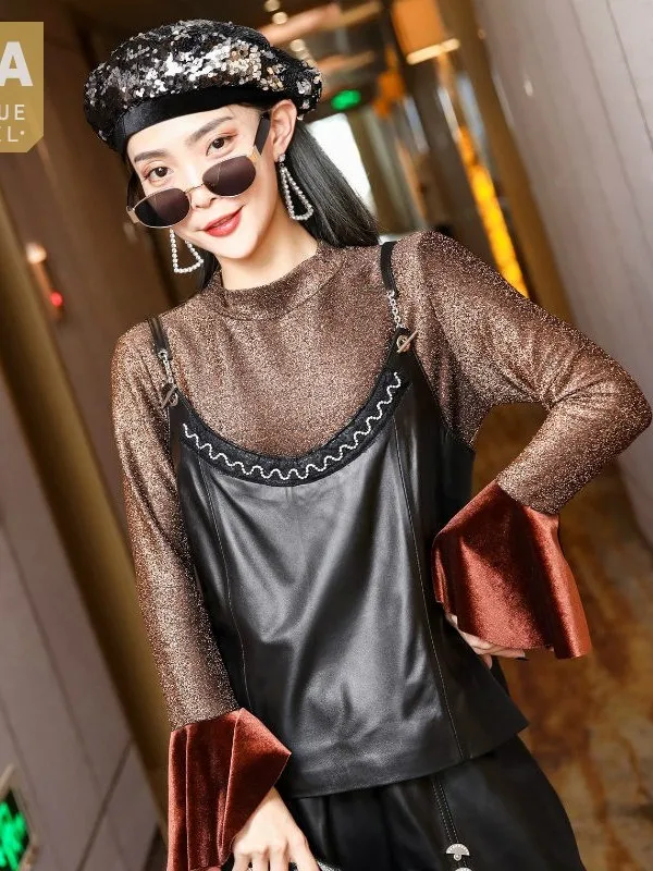 Low Cut Chain Straps Ladies Natural Sheepskin Vest Top Short Genuine Leather Waistcoat Women Casual Outwear Vests Chaleco Mujer
Low Cut Chain Straps Ladies Natural Sheepskin Vest Top Short Genuine Leather Waistcoat Women Casual Outwear Vests Chaleco Mujer