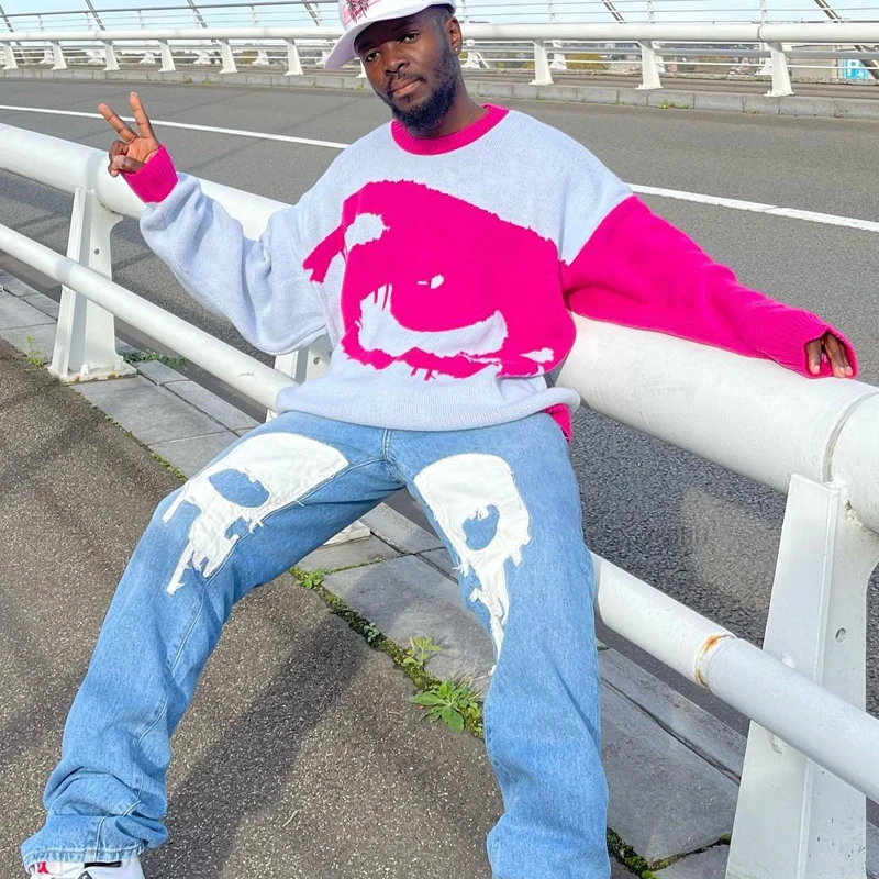 Мужской Свитер оверсайз с принтом граффити, Женский винтажный трикотажный свитер в стиле ретро, Осенний хлопковый пуловер в стиле Харадзюк...
Мужской Свитер оверсайз с принтом граффити, Женский винтажный трикотажный свитер в стиле ретро, Осенний хлопковый пуловер в стиле Харадзюк...