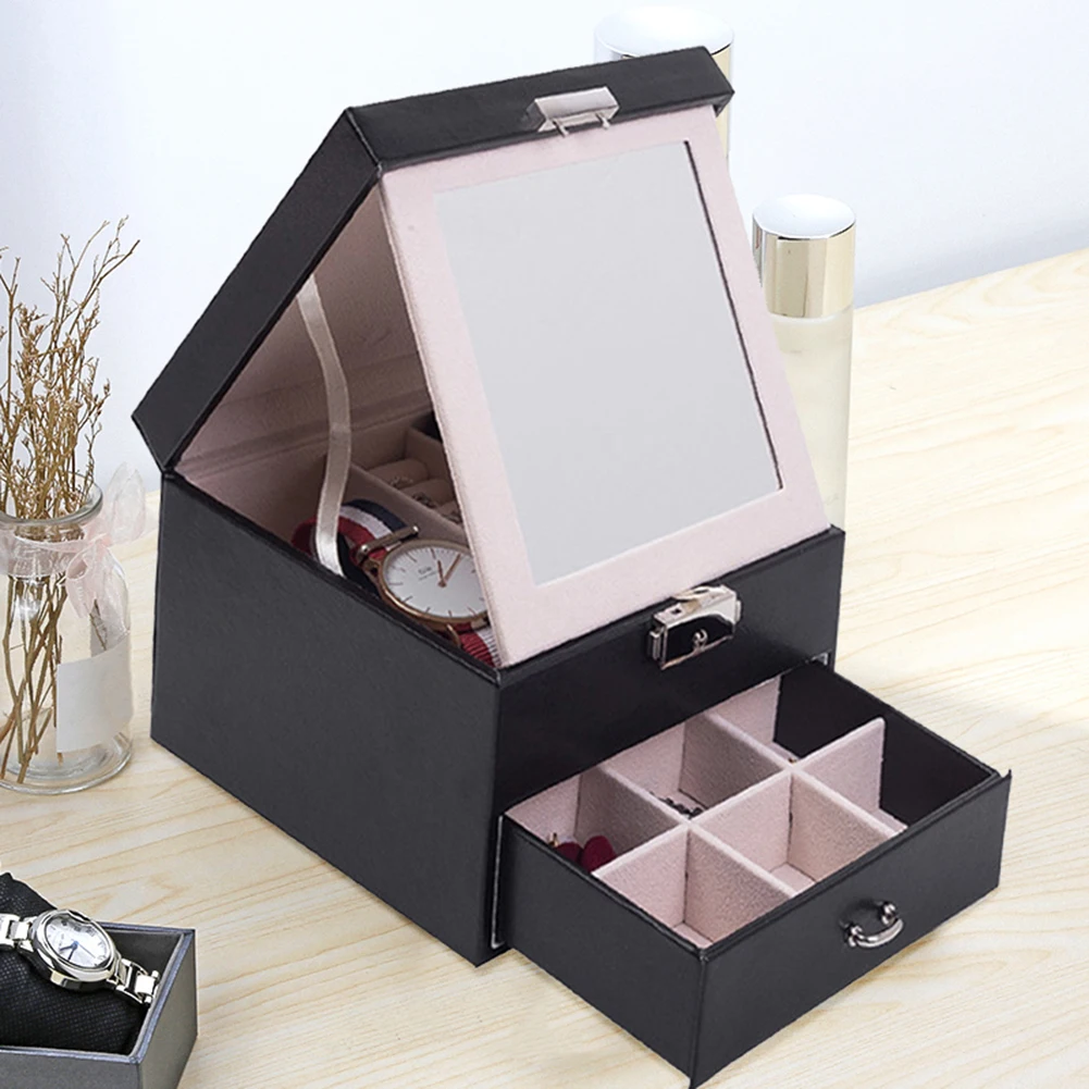 Multi function Double Layer Jewelry Case Studs Necklace Ring Bracelet Holder Box Jewelry Display Holds Stand Box
Multi function Double Layer Jewelry Case Studs Necklace Ring Bracelet Holder Box Jewelry Display Holds Stand Box