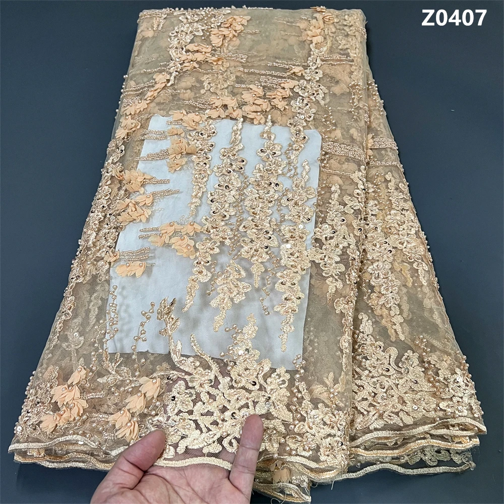 

Африканская Тюлевая Кружевная Ткань 5 ярдов французская вышивка сетчатая кружева с блестками для нигерийских свадебных платьев Birdal Z0407