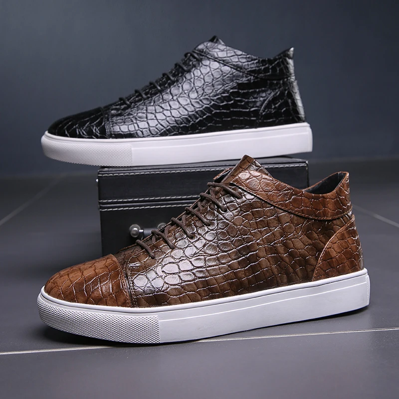 Ankle Boots Men Shoes PU Solid Color Classic Fashion Street Outdoor Daily Crocodile Pattern Lace-up High-top Casual Shoes CP096
Ankle Boots Men Shoes PU Solid Color Classic Fashion Street Outdoor Daily Crocodile Pattern Lace-up High-top Casual Shoes CP096
