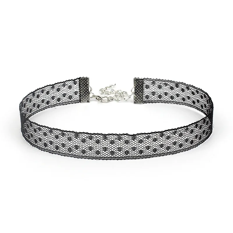 Simple Sexy Lace Necklace for Women Student Short Neck Strap Clavicle Chain Black Polka Dots Chokers Charm Girls Trend Jewelry
Simple Sexy Lace Necklace for Women Student Short Neck Strap Clavicle Chain Black Polka Dots Chokers Charm Girls Trend Jewelry