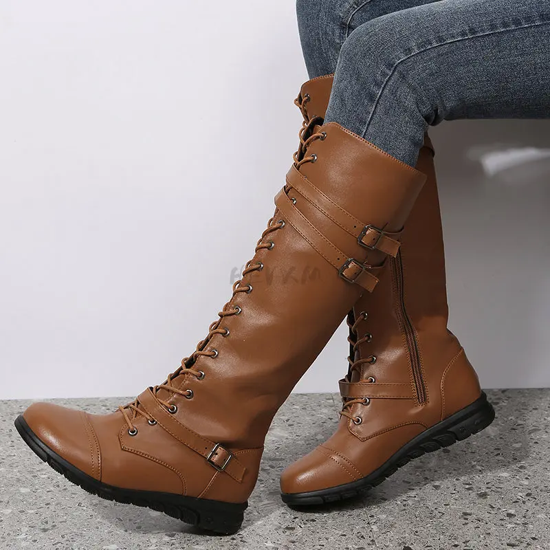 2023 Women Knee High Snow Boots Vintage Lace Up Steampunk Leather Retro Buckle Flat Shoes For Autumn Winter Large size
2023 Women Knee High Snow Boots Vintage Lace Up Steampunk Leather Retro Buckle Flat Shoes For Autumn Winter Large size