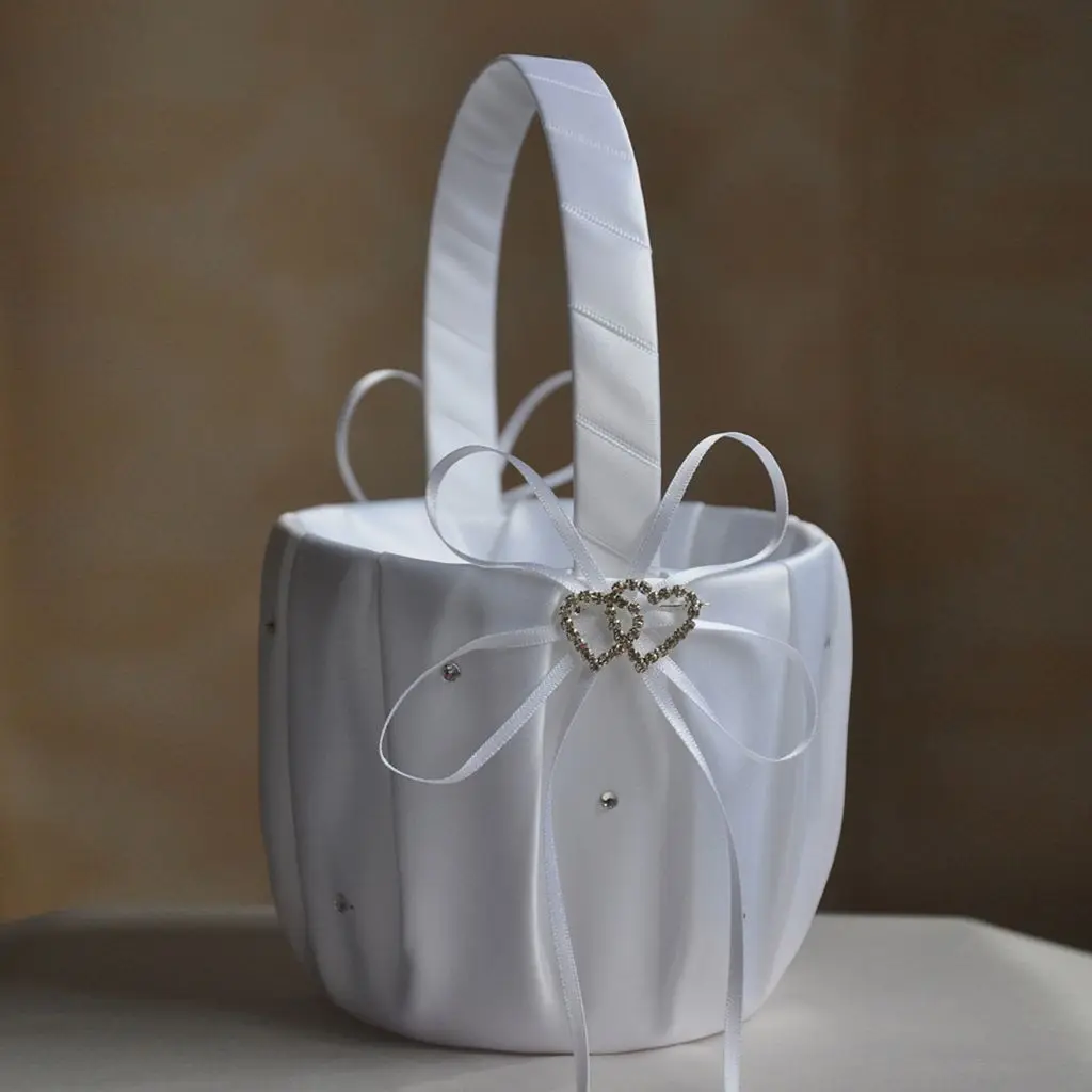 Portable Elegant Flower Girl Bridal Gift Satin Pure White Party Decor Wedding Supplies Flower Basket Ring Pillow Basket
Portable Elegant Flower Girl Bridal Gift Satin Pure White Party Decor Wedding Supplies Flower Basket Ring Pillow Basket