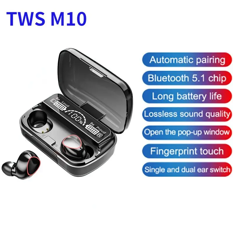M10 TWS Wireless Headphones Fone Bluetooth-compatible Earphones In-Ear Headset Stereo Noise Canceling Earbud Sports Music Game
M10 TWS Wireless Headphones Fone Bluetooth-compatible Earphones In-Ear Headset Stereo Noise Canceling Earbud Sports Music Game
