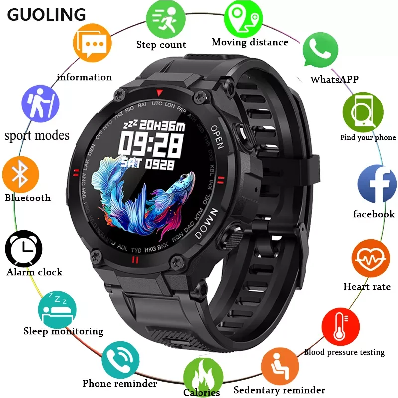 New Sport Smart Watch Men Bluetooth Call Music Playback Heart Rate Monitor Waterproof Multifunctional Pedometer Men Smartwatch
New Sport Smart Watch Men Bluetooth Call Music Playback Heart Rate Monitor Waterproof Multifunctional Pedometer Men Smartwatch