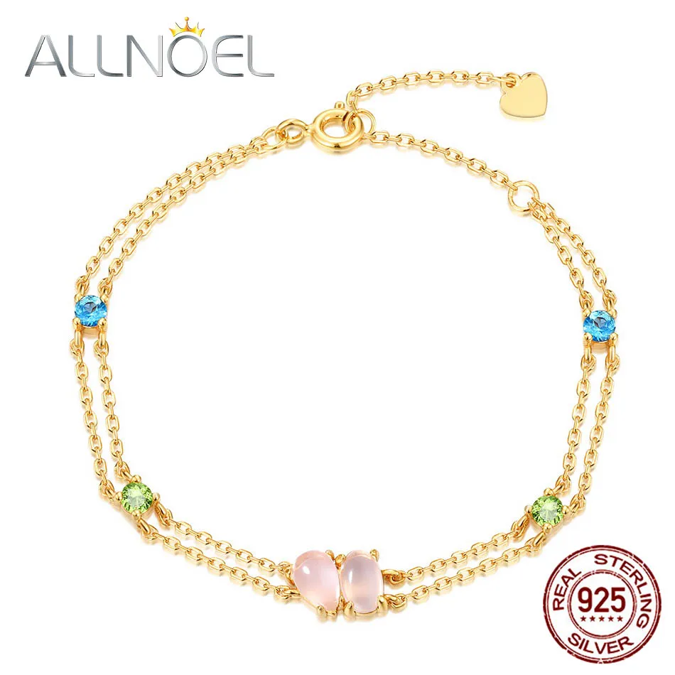 ALLNOEL Solid 925 Sterling Sliver Bracelet For Women Rose Quartz Swiss Blue Topaz Peridot Real Gold Plated Wedding Fine New Gift
ALLNOEL Solid 925 Sterling Sliver Bracelet For Women Rose Quartz Swiss Blue Topaz Peridot Real Gold Plated Wedding Fine New Gift