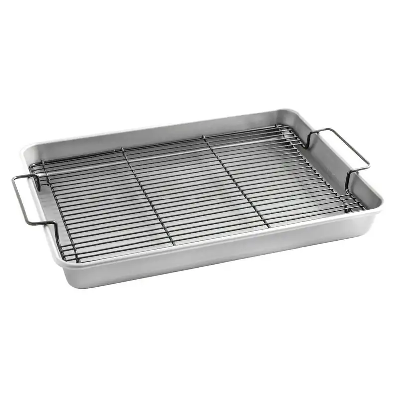 Aluminum Roasting & Crisping Pan with Black Nonstick Rack, 19.6" x 12.9" x 2.3"
Aluminum Roasting & Crisping Pan with Black Nonstick Rack, 19.6" x 12.9" x 2.3"