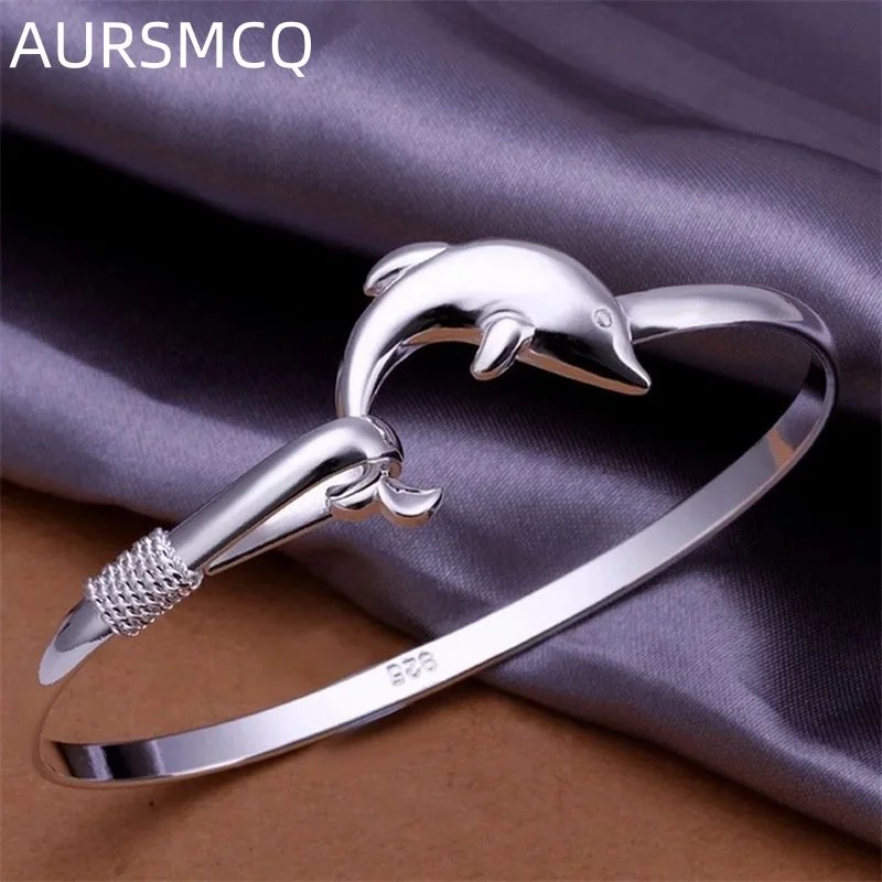 925 Sterling silver bracelet bangle for Women wedding girl favorite gift High quality jewelry fashion noble temperament dolphin
925 Sterling silver bracelet bangle for Women wedding girl favorite gift High quality jewelry fashion noble temperament dolphin