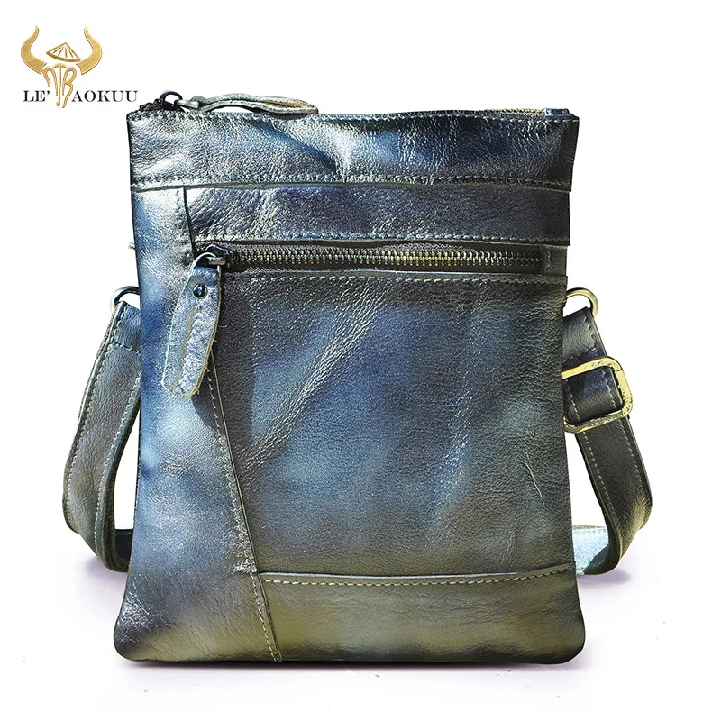 Original Leather Male Design Blue Shoulder Messenger bag Fashion Cross-body Bag 9" Tablet Satchel University Student bag 7001
Original Leather Male Design Blue Shoulder Messenger bag Fashion Cross-body Bag 9" Tablet Satchel University Student bag 7001