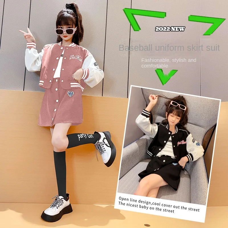 Girls baseball uniform suit autumn 2022 new style children's fashionable net red short skirt two-piece set
Girls baseball uniform suit autumn 2022 new style children's fashionable net red short skirt two-piece set