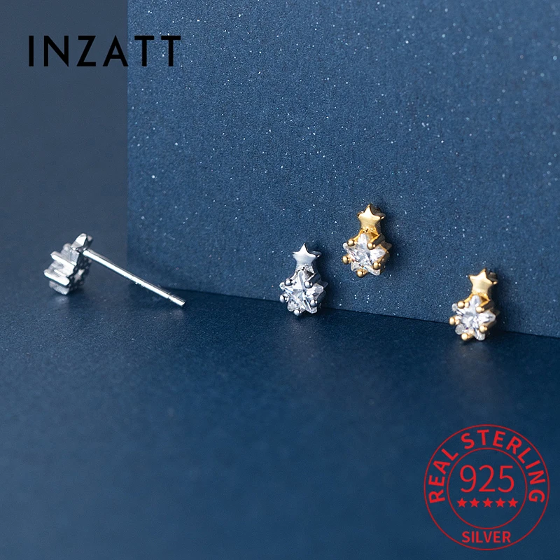 INZATT Real 925 Sterling Silver Zircon Star 18K Gold Stud Earrings For Charming Women Cute Fine Jewelry Minimalist Accessories
INZATT Real 925 Sterling Silver Zircon Star 18K Gold Stud Earrings For Charming Women Cute Fine Jewelry Minimalist Accessories