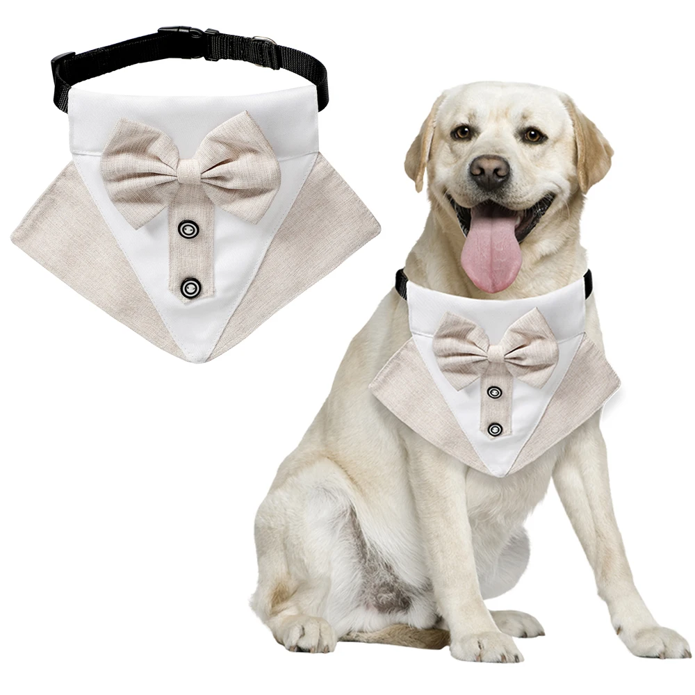 Sucado Formal Dog Tuxedo Bandana Wedding Collar with Bowtie Adjustable Tux Dog Bandana with Collar for Puppy Small Medium Large
Sucado Formal Dog Tuxedo Bandana Wedding Collar with Bowtie Adjustable Tux Dog Bandana with Collar for Puppy Small Medium Large