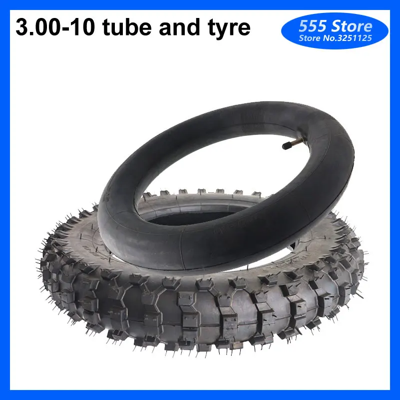 

10" Tyre 3.00-10 Outer Tire Inner Tube Nn-Slip Motocross Racing Motorcycle Dirt Pit Bike Atomik SSR SDG GY6 Scooter