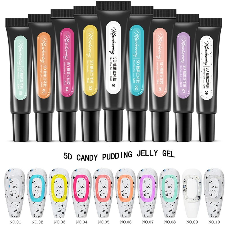 5D Candy Gel Nail Polish Emboss Pudding Gel Nail Decoration No Wipe Solid Macaron Translucent Jelly Paint Gels 10Color DIY Nails
5D Candy Gel Nail Polish Emboss Pudding Gel Nail Decoration No Wipe Solid Macaron Translucent Jelly Paint Gels 10Color DIY Nails