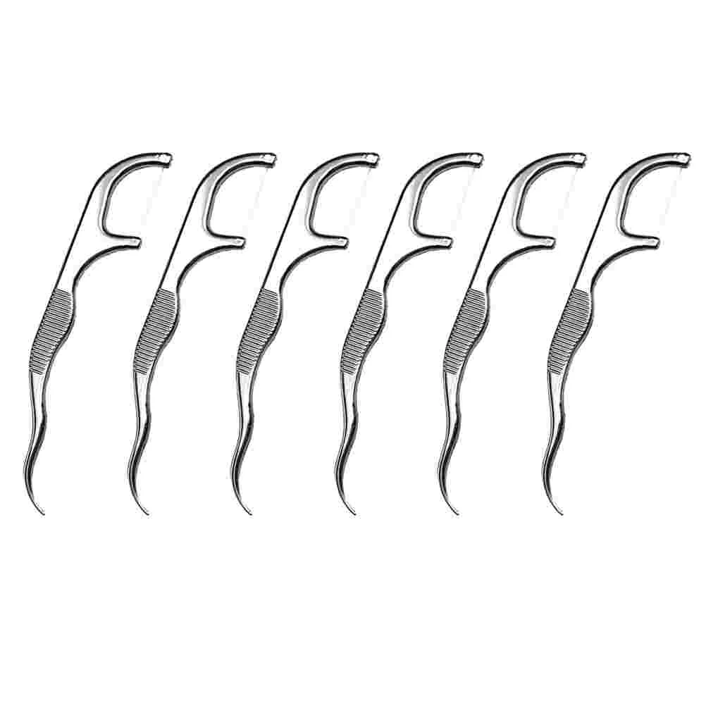6 Pcs Stainless Steel Floss Dental Picks Clean Plastic Cleaner Teeth Tool Durable Toothpick Oral Stick Portable
6 Pcs Stainless Steel Floss Dental Picks Clean Plastic Cleaner Teeth Tool Durable Toothpick Oral Stick Portable