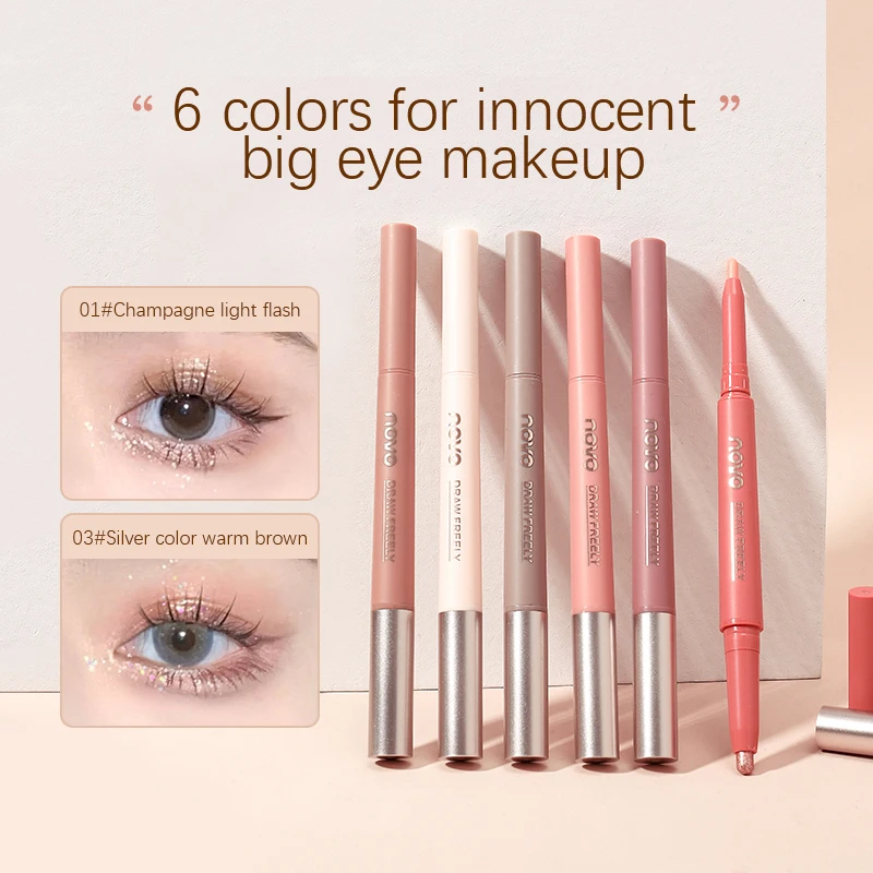 Shimmer Shiny Sequins Lying Silkworm Pen Highlighter Pencil Double-head Eye Shadow Pencil Brighten Sparkling Eyes 6 Colors
Shimmer Shiny Sequins Lying Silkworm Pen Highlighter Pencil Double-head Eye Shadow Pencil Brighten Sparkling Eyes 6 Colors