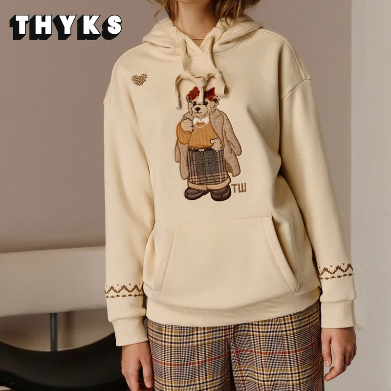Women's Hooded Cartoon Bear Embroidery Plush Hoodies Solid Loose Pullovers Classic Versatile Casual Soft Cozy Warm Sweatshirt
Women's Hooded Cartoon Bear Embroidery Plush Hoodies Solid Loose Pullovers Classic Versatile Casual Soft Cozy Warm Sweatshirt