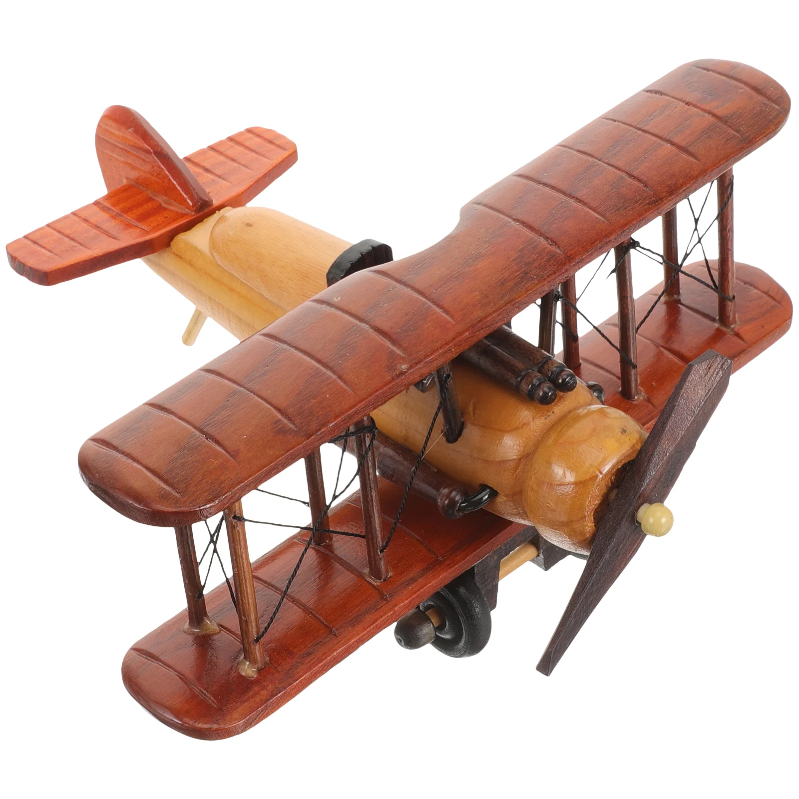 Деревянный самолёт в стиле ретро, украшение для комнаты, миниатюрная модель, настольное украшение, кухонный шкаф