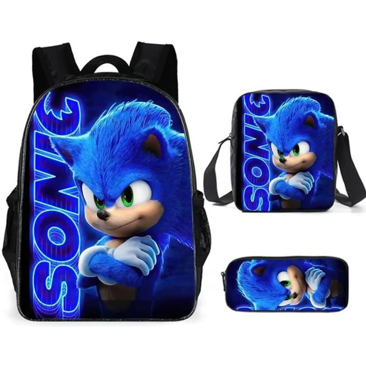 3PCS Sonic Backpack Messenger Bag Pencil Bag Students Bag Boys and Girls Anime Cartoon School Bag Birthday Children's Gift
3PCS Sonic Backpack Messenger Bag Pencil Bag Students Bag Boys and Girls Anime Cartoon School Bag Birthday Children's Gift