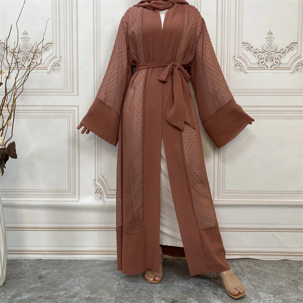 European and American Muslim Polka Dot Loose Lace up Long Sleeve Cardigan Robe for Women to Order and Free Headband
European and American Muslim Polka Dot Loose Lace up Long Sleeve Cardigan Robe for Women to Order and Free Headband
