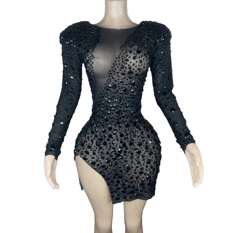 Rhinestone Women Sexy Colorful Birthday Singer Dancer Performance Transparent Mesh Dress
Rhinestone Women Sexy Colorful Birthday Singer Dancer Performance Transparent Mesh Dress