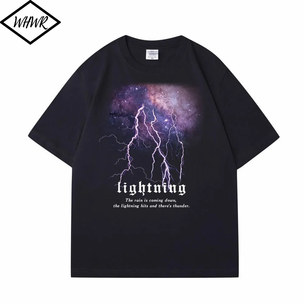 WHWR Men's Streetwear T-shirt Thunder Lightning Printed Letter Printing Hip Hop Casual Tees Summer Short Sleeve Tops for Men
WHWR Men's Streetwear T-shirt Thunder Lightning Printed Letter Printing Hip Hop Casual Tees Summer Short Sleeve Tops for Men