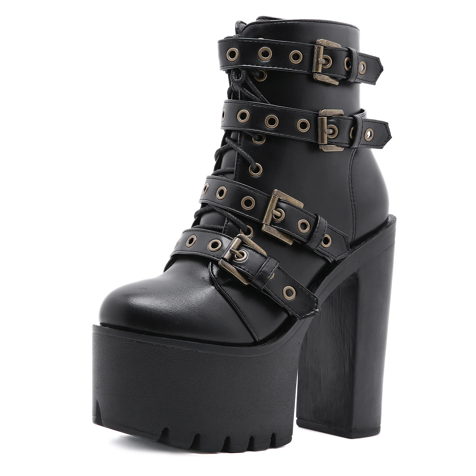 FEMALEAN Platform Ankle Boots High Heels Round Head Black Leather Goth Studded Combat Punk Ladies Shoes On Offer Free Shipping
FEMALEAN Platform Ankle Boots High Heels Round Head Black Leather Goth Studded Combat Punk Ladies Shoes On Offer Free Shipping