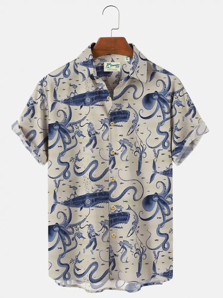 Molilulu Men's Fashion Vintage Clothing Summer Holiday Casual Hawaiian Shirts Ocean Octopus Wrinkle Free Tops
Molilulu Men's Fashion Vintage Clothing Summer Holiday Casual Hawaiian Shirts Ocean Octopus Wrinkle Free Tops